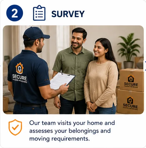 Step 2 Survey - our team visits your home and assesses your belongings and moving requirements